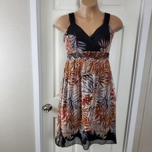 Coldwater Creek Leaf V-Neck Dress